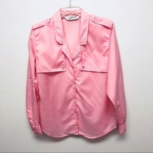 DVF Pink Vintage Roll Tab Trench style fla…
